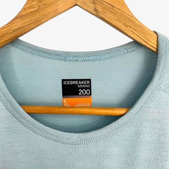 Icebreaker Merino 200 Oasis T Shirt Light Blue Short Sleeve Size Large L Men's - Picture 3 of 5